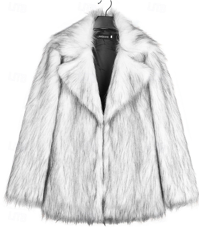 Women's coat with lapel collar and front closure