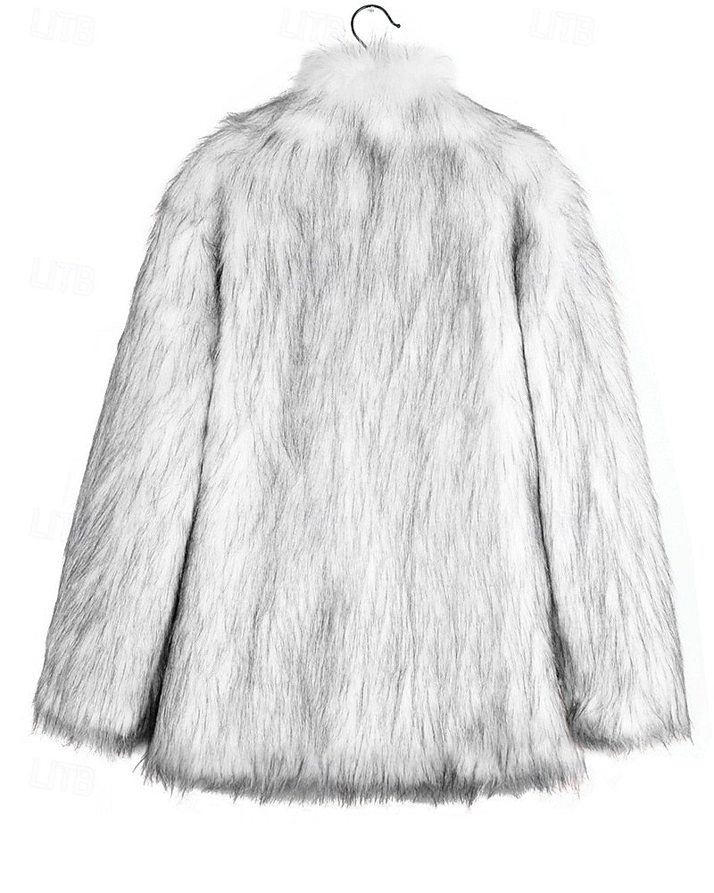 Women's coat with lapel collar and front closure