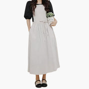 Dirndl-Kleid für Damen mit quadratischem Ausschnitt und Taillenband