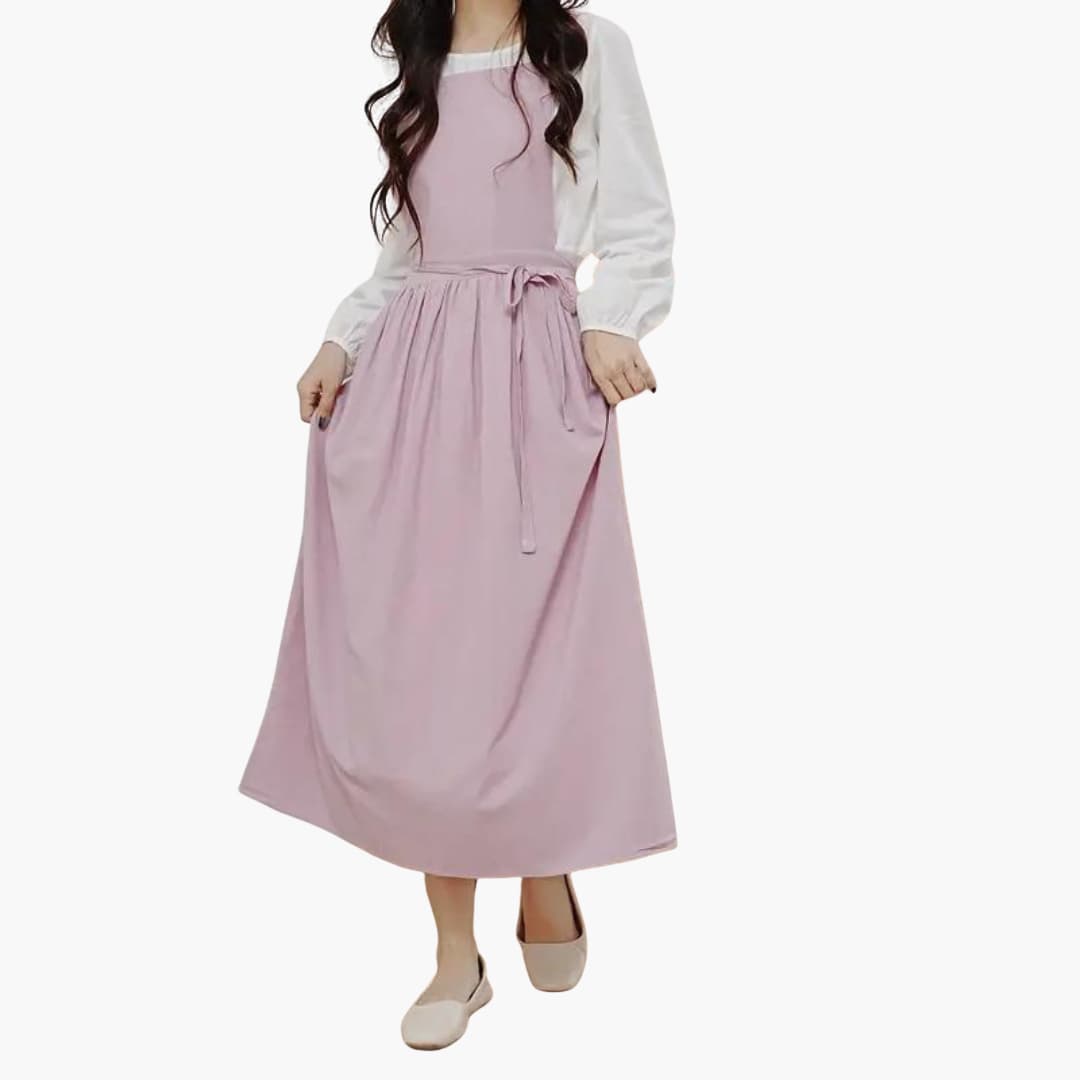 Dirndl-Kleid für Damen mit quadratischem Ausschnitt und Taillenband