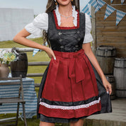 Dirndl Minikleid für Damen mit Schnürmieder und Schürzenband