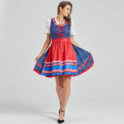 Dirndl Mini Kleid für Damen mit Schnürmieder und Schürzenbanid