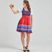 Dirndl Mini Kleid für Damen mit Schnürmieder und Schürzenbanid