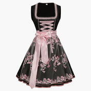 Dirndl Kleid für Damen mit quadratischem Ausschnitt und Schnürmieder