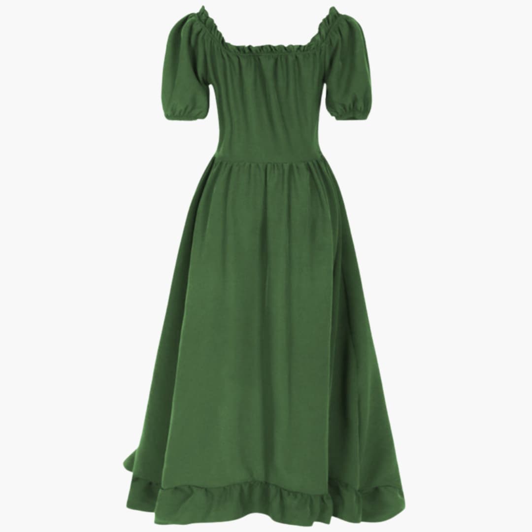 Dirndl kleid für Damen mit Puffärmeln und Rüschensaum