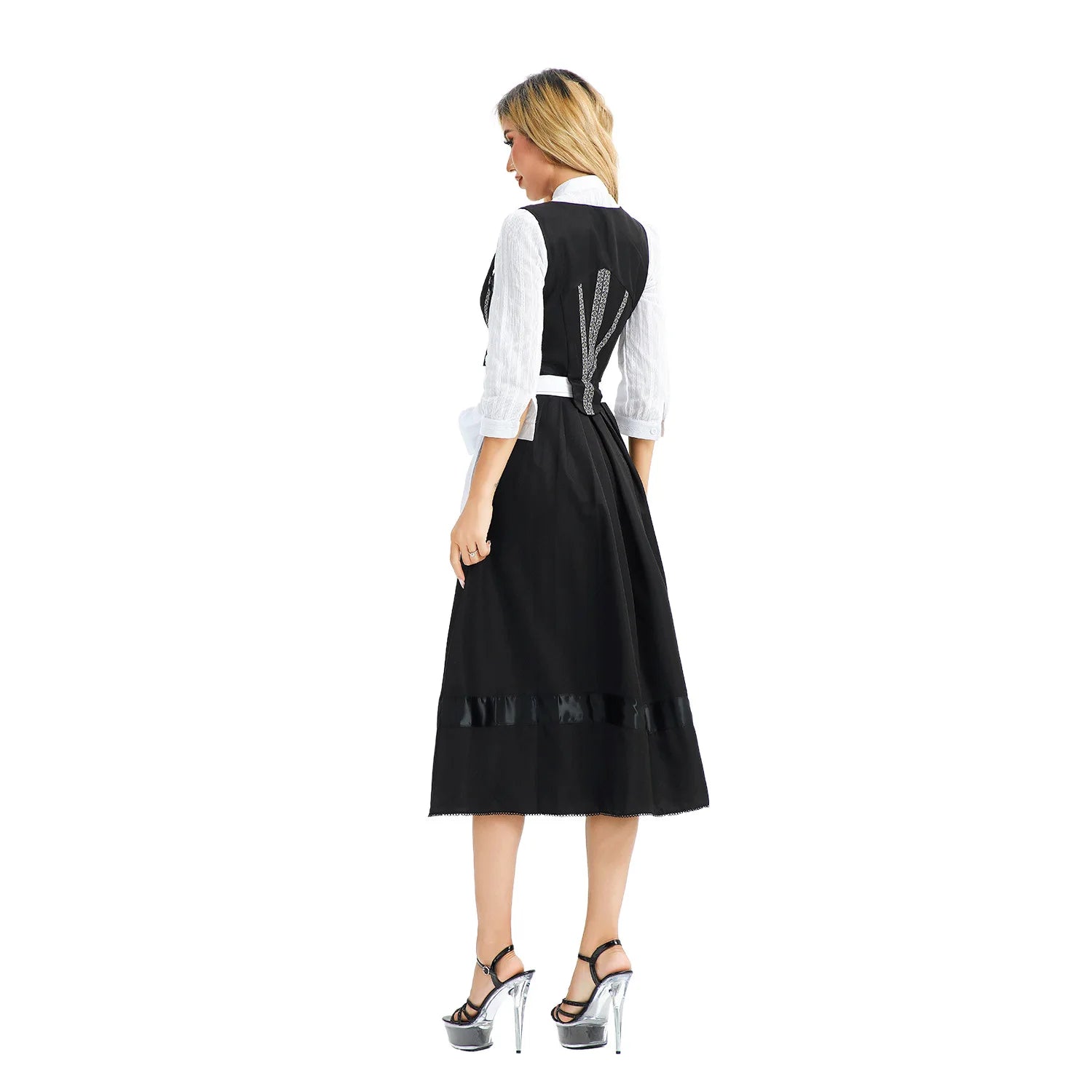 Dirndl Kleid für Damen mit Schnürmieder und Schürze