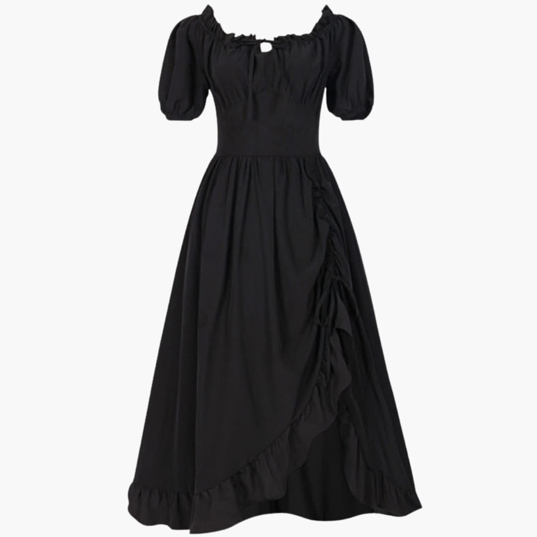 Dirndl kleid für Damen mit Puffärmeln und Rüschensaum