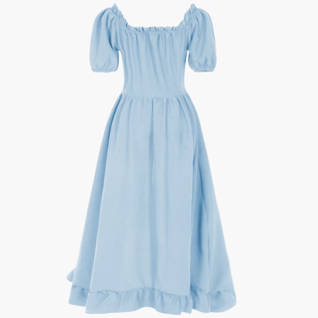 Dirndl kleid für Damen mit Puffärmeln und Rüschensaum