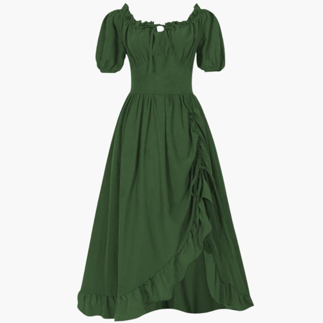 Dirndl kleid für Damen mit Puffärmeln und Rüschensaum