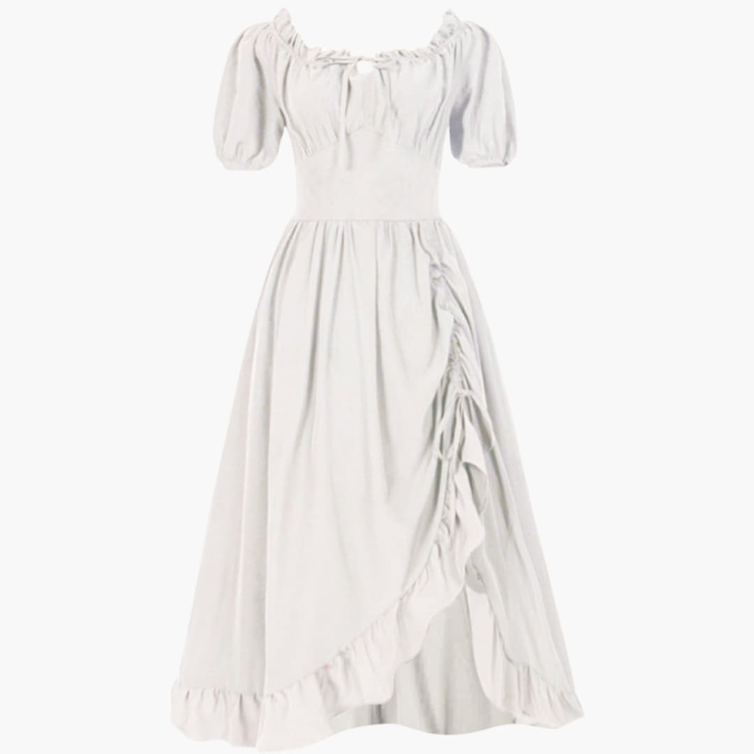 Dirndl kleid für Damen mit Puffärmeln und Rüschensaum