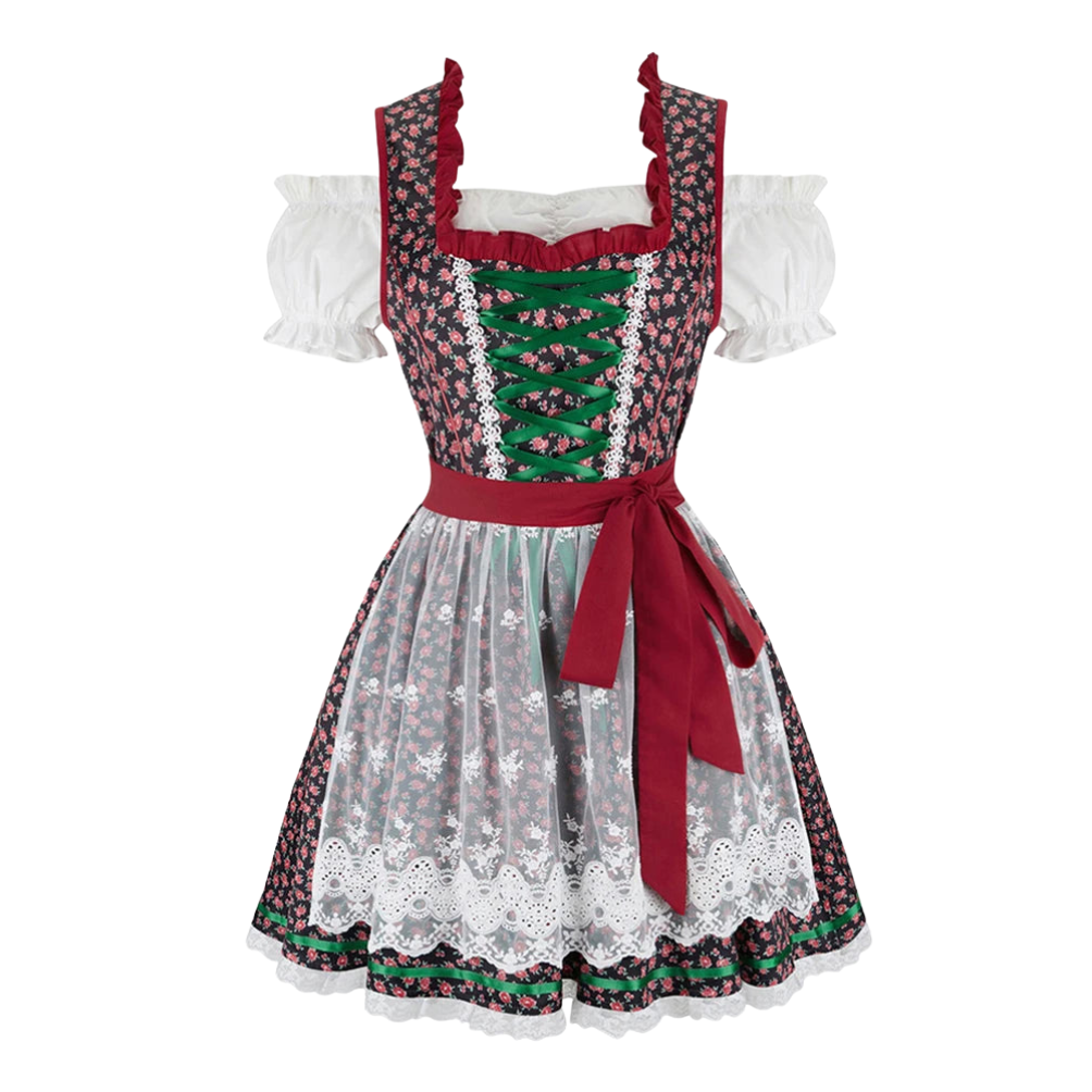 Dirndl kleid für Damen mit Schnürmieder und Schürze