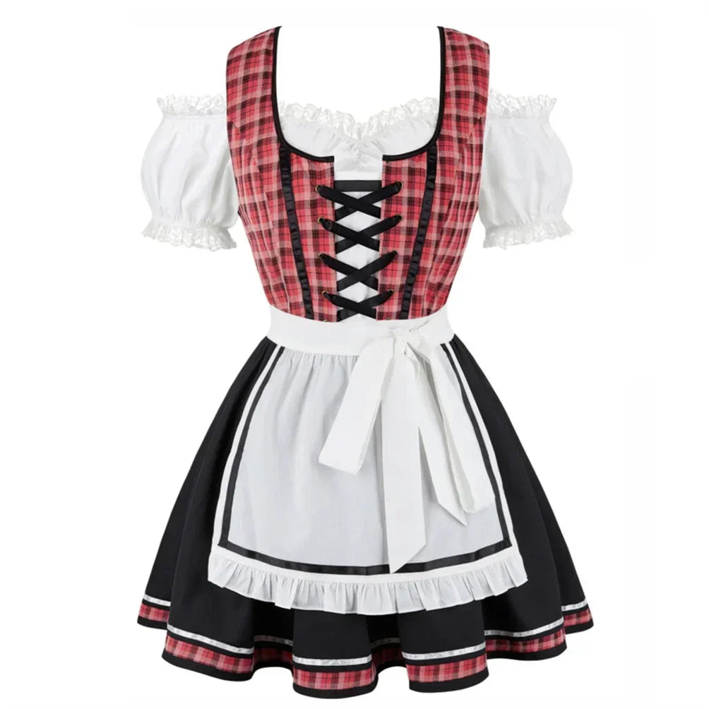 Dirndl kleid für Damen mit Schnürmieder und Schürze