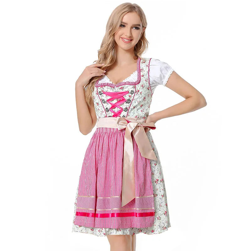 Dirndl Kleid für Damen mit Schnürmieder und Schürze