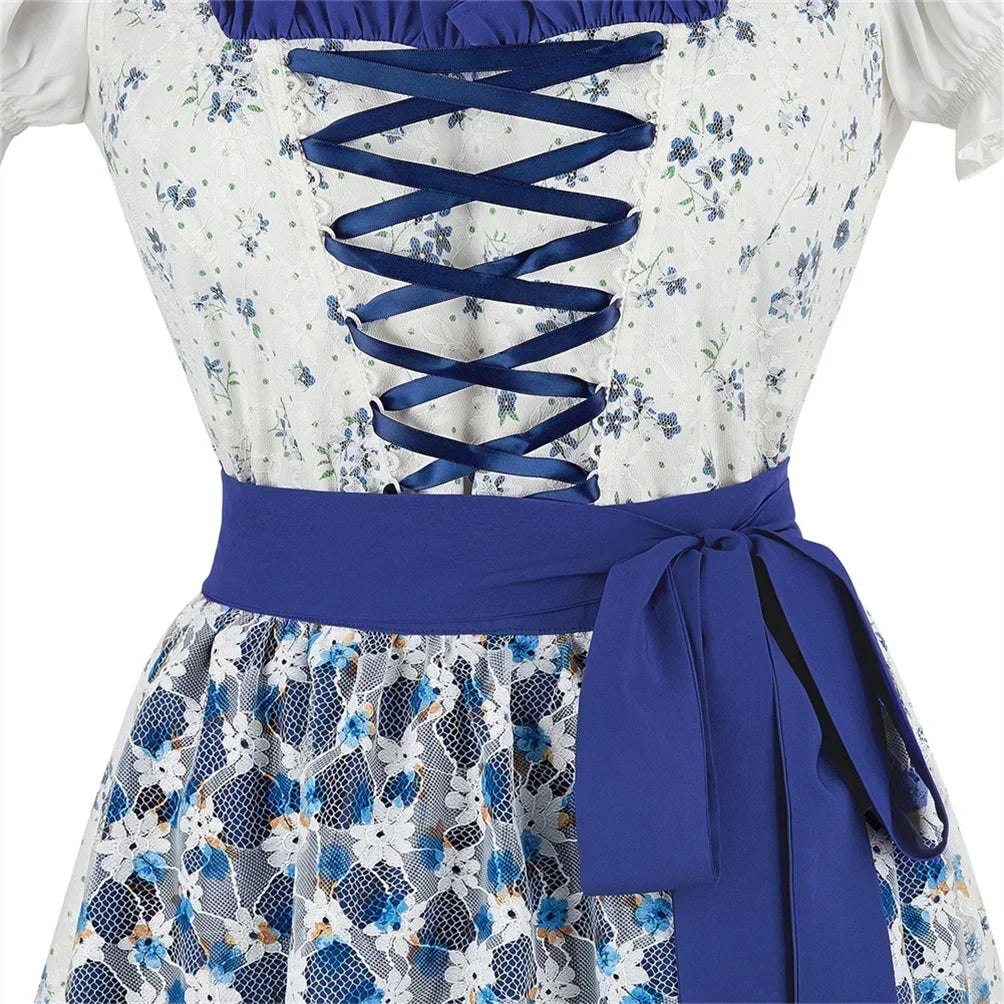 Dirndl kleid für Damen mit Schnürmieder und Schürze
