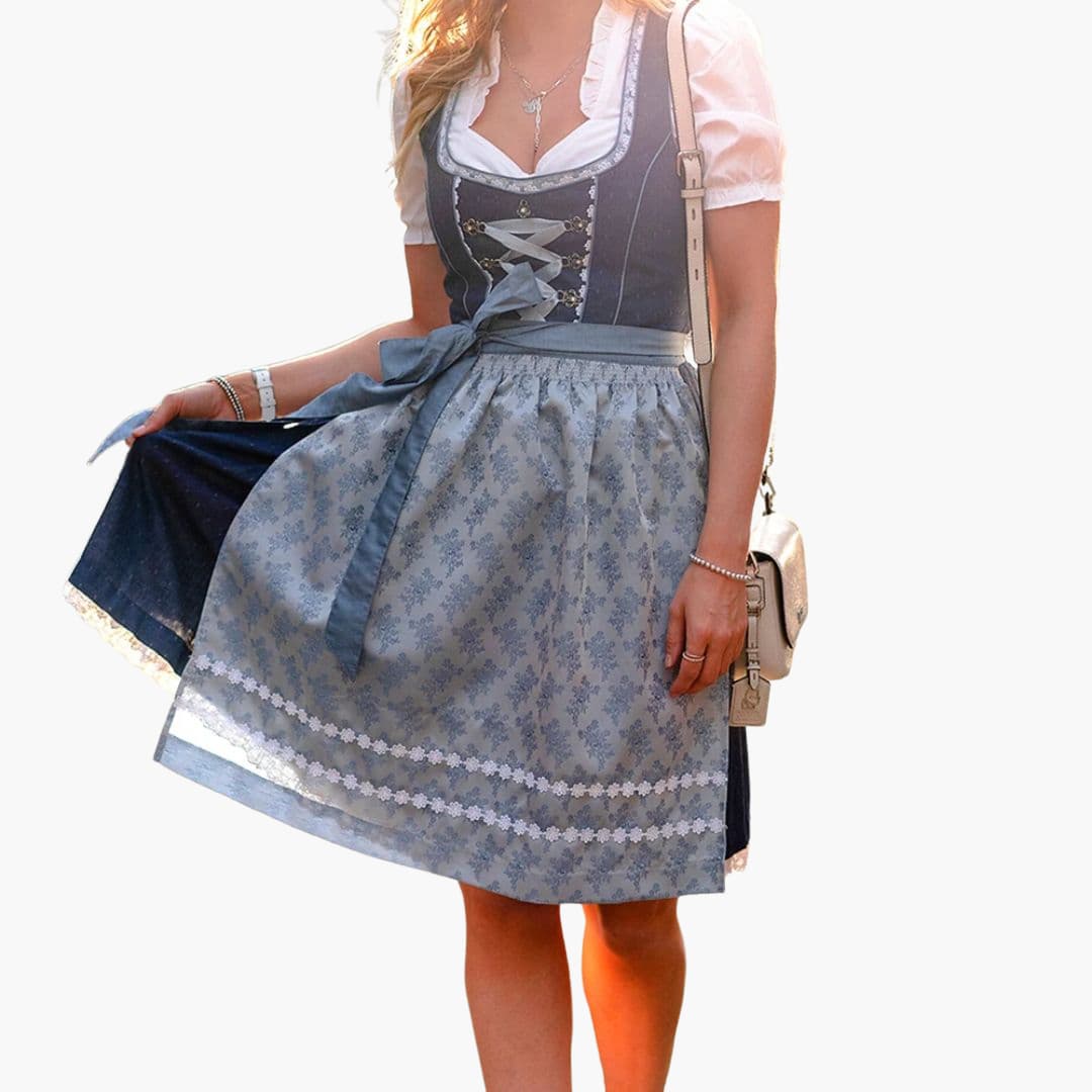 Dirndl kleid für Damen mit Schnürmieder und Schürze