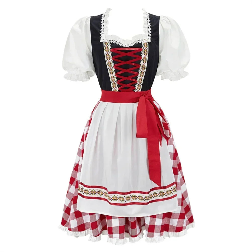 Dirndl kleid für Damen mit Schnürmieder und Schürze