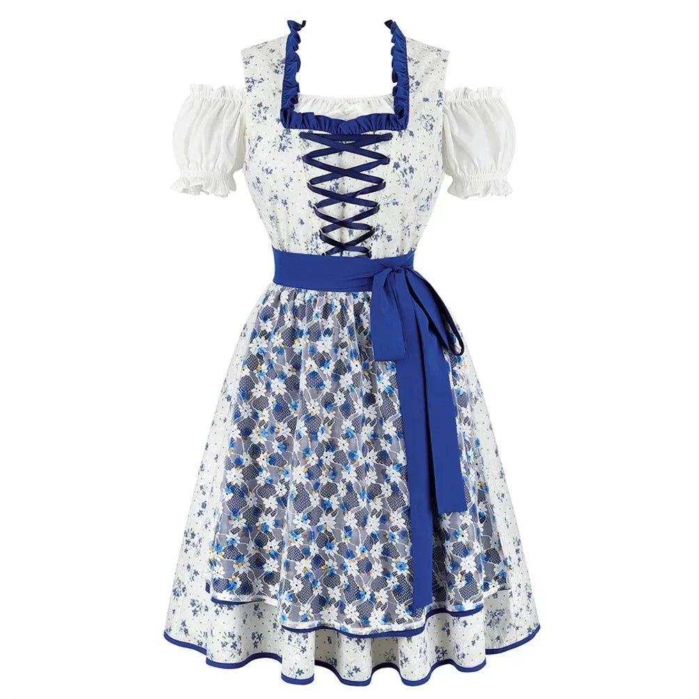 Dirndl kleid für Damen mit Schnürmieder und Schürze