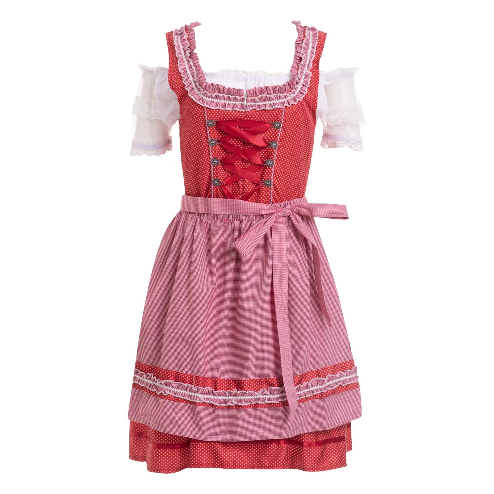Dirndl kleid für Damen mit Schnürmieder und Schürzenband