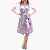 Dirndlkleid für Damen mit Schnürmieder und Schürzenüberlage
