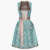 Dirndlkleid für Damen mit Schnürmieder und Schürzenüberlage