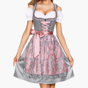 Dirndlkleid für Damen mit Schnürmieder und Schürzenüberlage