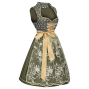 Dirndlkleid für Damen mit Schnürmieder und bestickter Schürze