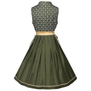 Dirndlkleid für Damen mit Schnürmieder und bestickter Schürze