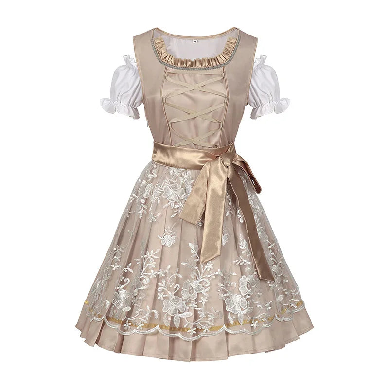 Dirndl kleid für Damen mit Schnürmieder und dekorativer Schürze