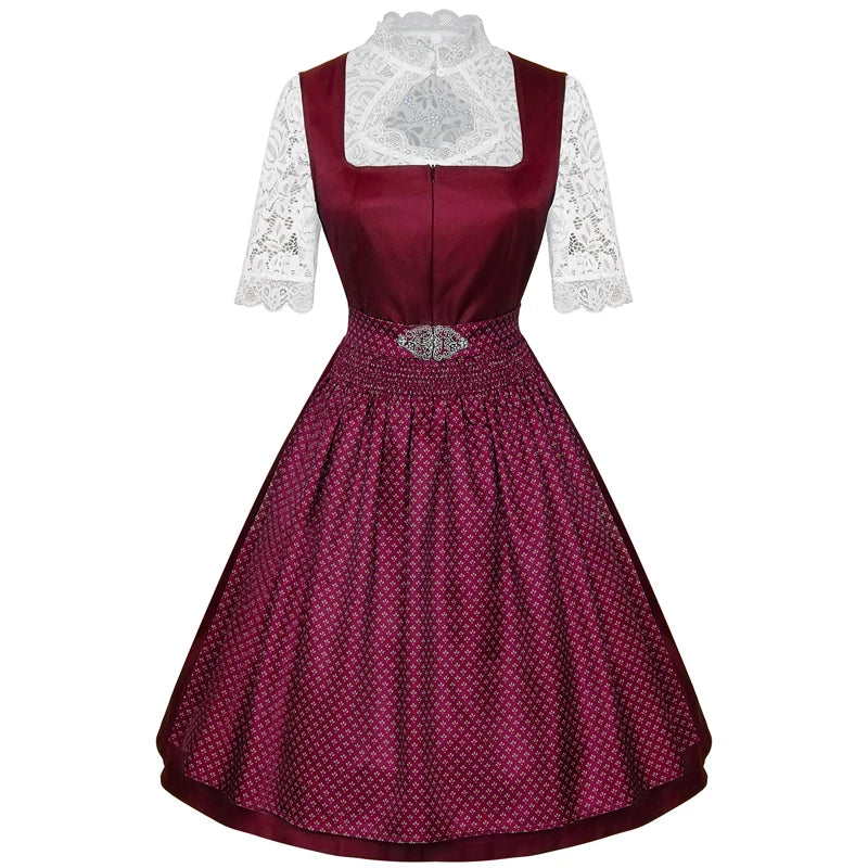 Dirndl kleid für Damen mit Schnürmieder und dekorativer Schürze