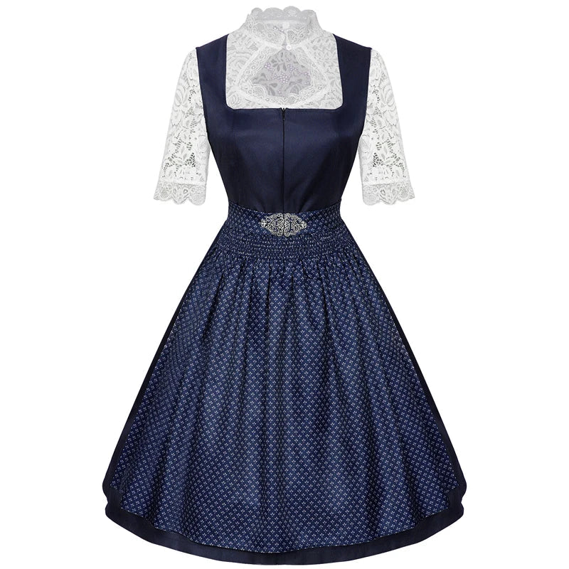 Dirndl kleid für Damen mit Schnürmieder und dekorativer Schürze