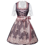 Dirndl kleid für Damen mit Schnürmieder und dekorativer Schürze