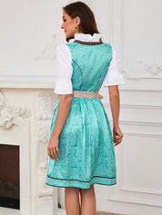 Dirndlkleid für Damen mit quadratischem Ausschnitt und Schleifenschürze