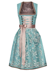 Dirndlkleid für Damen mit quadratischem Ausschnitt und Schleifenschürze