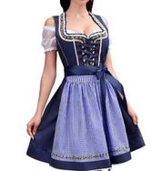 Dirndl Kleid für Damen mit quadratischem Ausschnitt und Taillenschürze