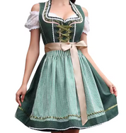Dirndl Kleid für Damen mit quadratischem Ausschnitt und Taillenschürze