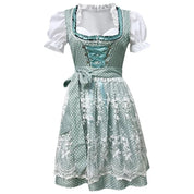 Dirndl Kleid für Damen mit quadratischem Ausschnitt und bestickter Schürze