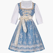 Dirndl kleid mit Quadrat-Ausschnitt und SatinTaille