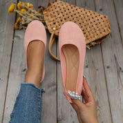 Flache Damen Slipper mit rutschfester Sohle und runder Zehe
