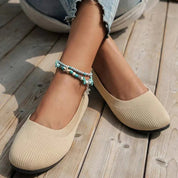 Flache Damen Slipper mit rutschfester Sohle und runder Zehe