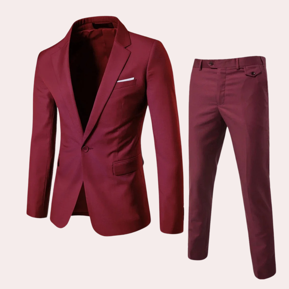 Formeller Herrenanzug mit schmal geschnittenem Blazer und Hosen-Set