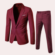 Formeller Herrenanzug mit schmal geschnittenem Blazer und Hosen-Set