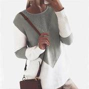 Frauen Color-Block Strickpullover mit strukturiertem Design