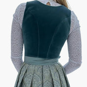 Frauen Dirndl Kleid mit Schnürung im Oberteil und Bindegürtel