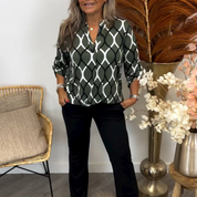 Frauen Freizeitbluse mit V Ausschnitt und Ärmeln