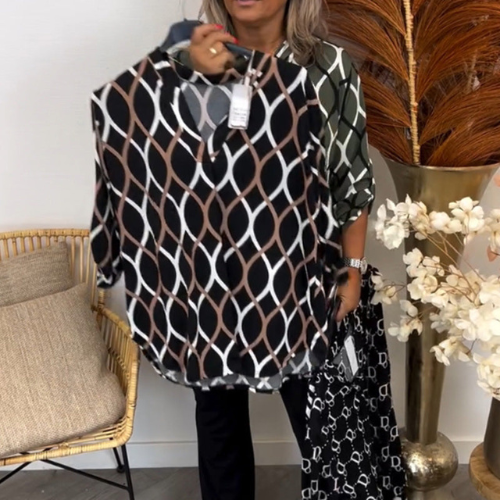 Frauen Freizeitbluse mit V Ausschnitt und Ärmeln