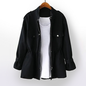 Frühlingsjacke für Damen mit Kordelzug und Reißverschluss