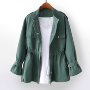 Frühlingsjacke für Damen mit Kordelzug und Reißverschluss