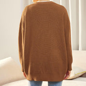 Ribbed cardigan with buttons for plus-size women