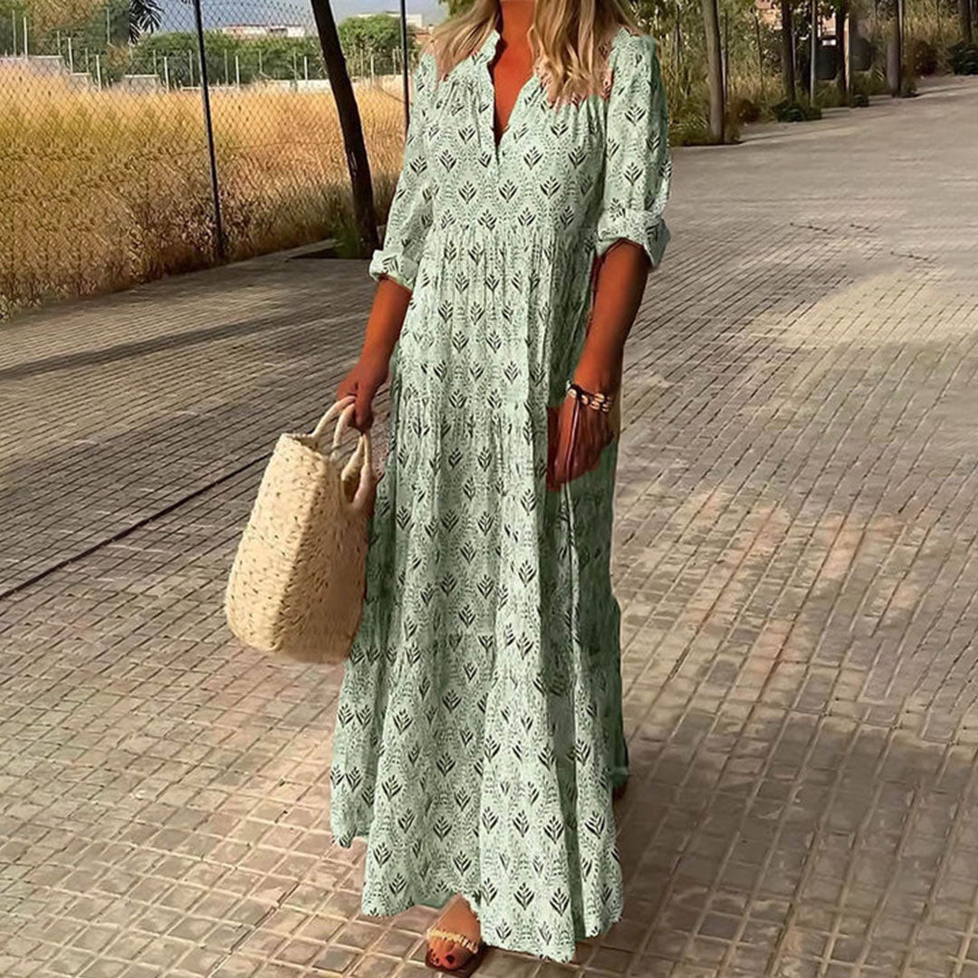 Schickes Boho-Kleid mit V-Ausschnitt für Frauen