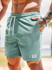 Herren-Badeshorts mit gerippter Struktur und Kordelzug in der Taille